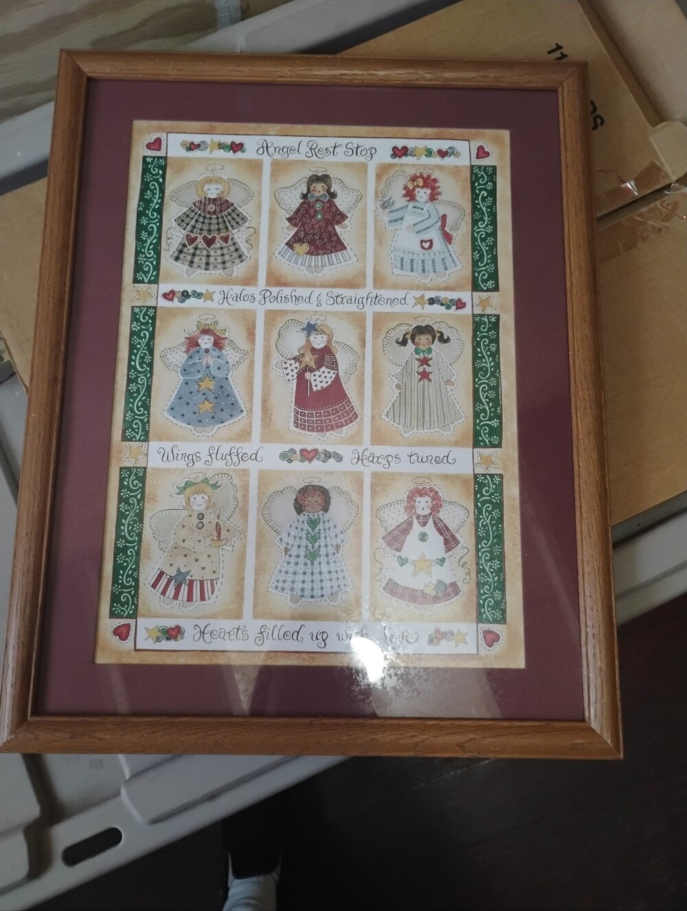 Vintage Angel Rest Stop Framed